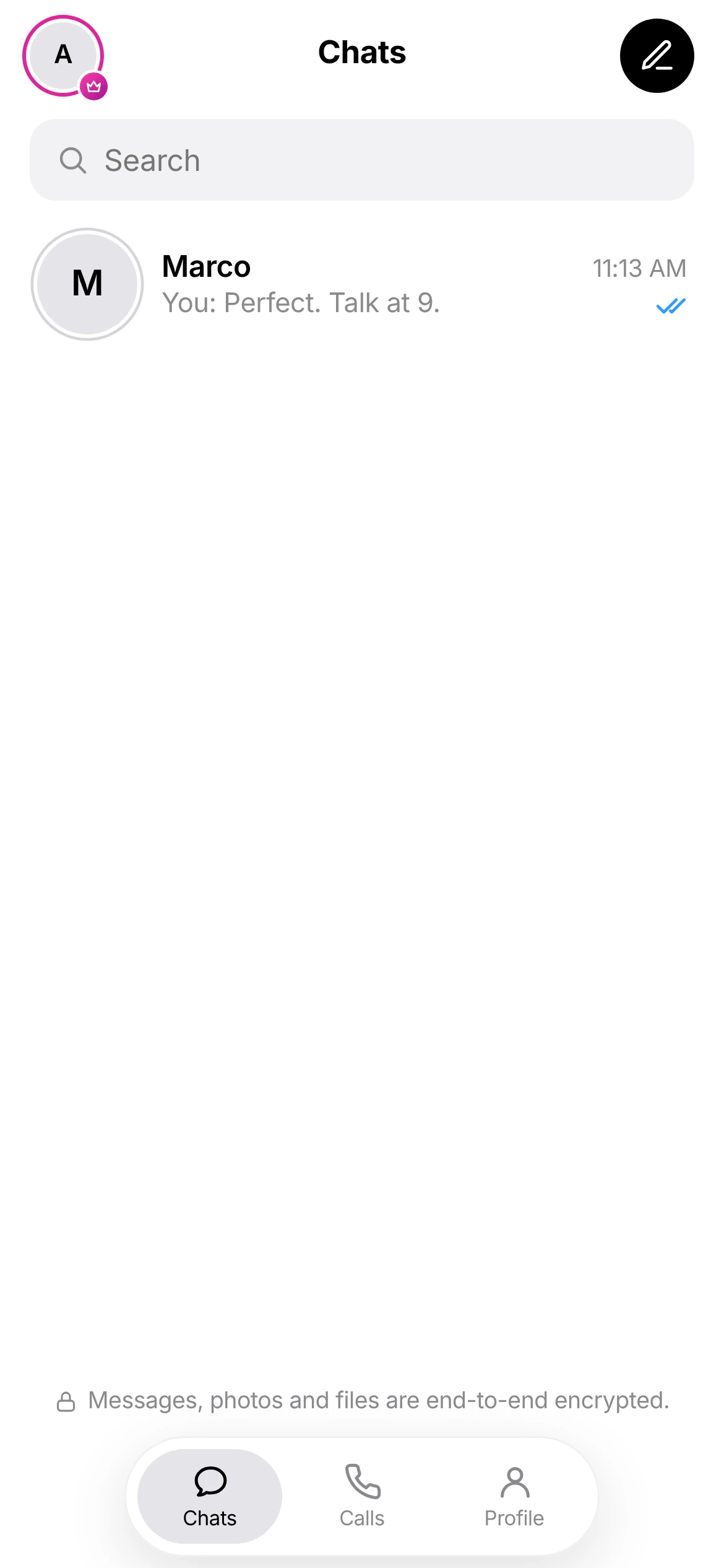 WhisperLite chat list