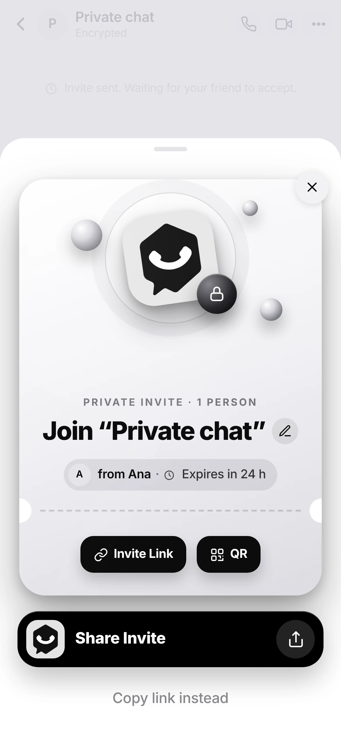 Private invite ticket