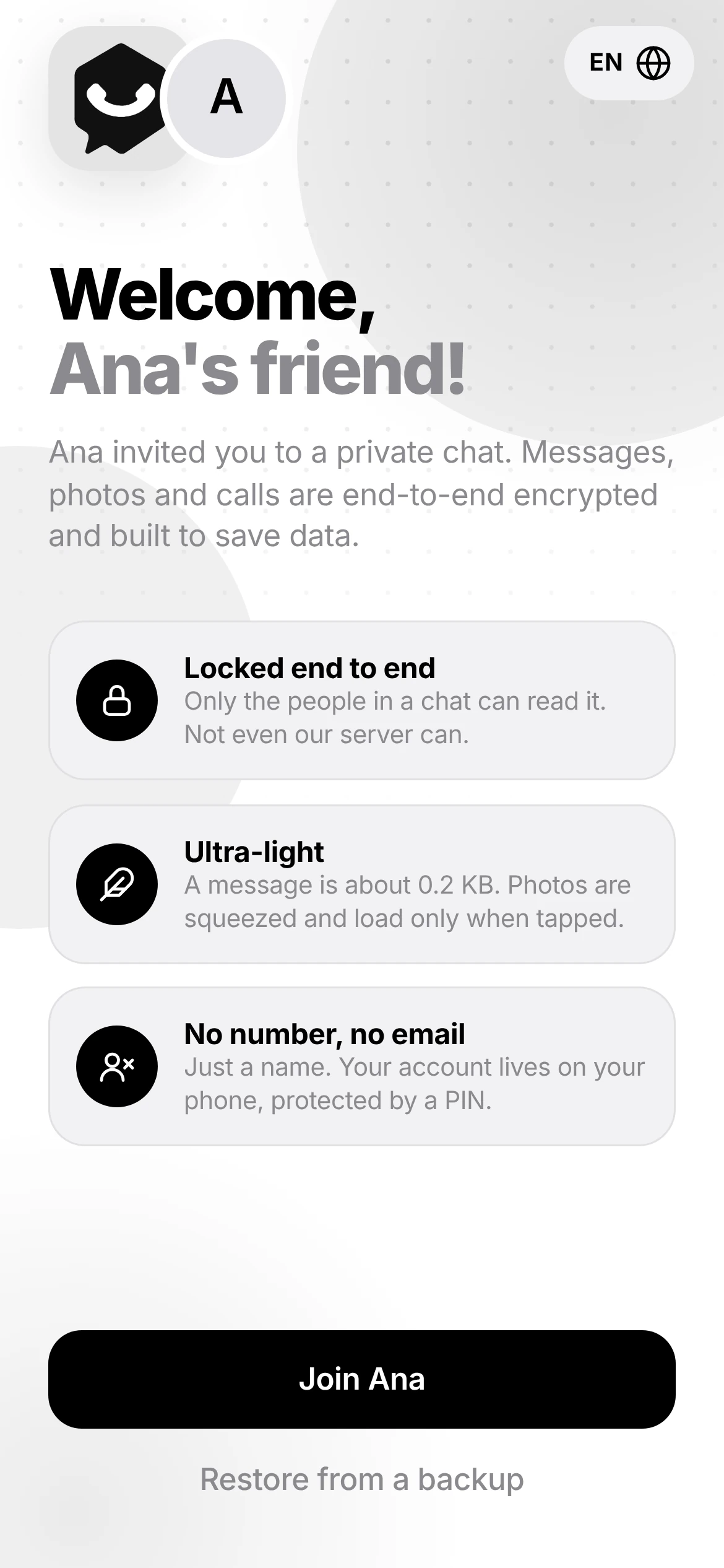 Your friend's screen with a Join button